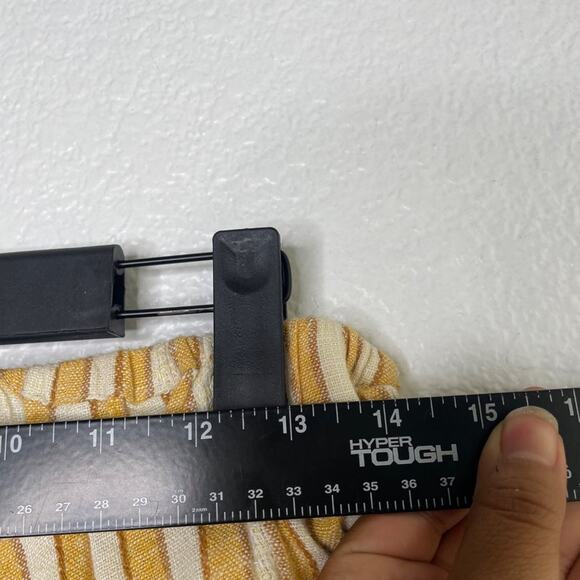 Drew Womens Shorts Size L Yellow White Striped Belted High Waisted Unlined - Picture 2 of 16